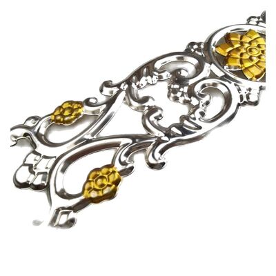کیفیت  Customizable Stainless Steel Decorative Scrolls & Floral Ornaments with Polished Silver Finish for Architectural Metalwork کارخانه