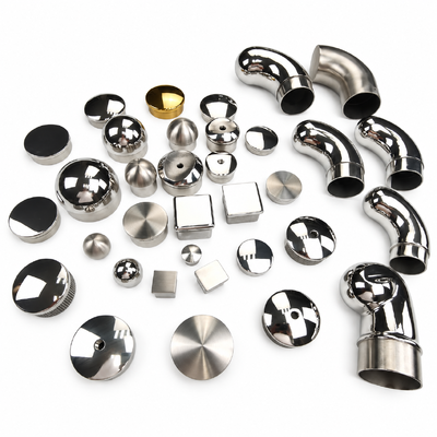کیفیت  SUS 201 304 316 Stainless Steel Round and Square Tube End Caps for Handrails کارخانه