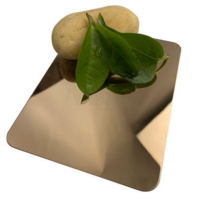 Super Mirror AISI 304 304L رزگلد تزئینی ورق فولاد ضد زنگ