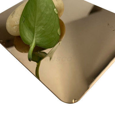 Super Mirror AISI 304 304L رزگلد تزئینی ورق فولاد ضد زنگ