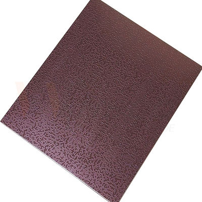 ورق فولادی ضد زنگ تزئینی 1500mmx300mm الگوی سنگ قرمز رز اچ شده به پایان رسید