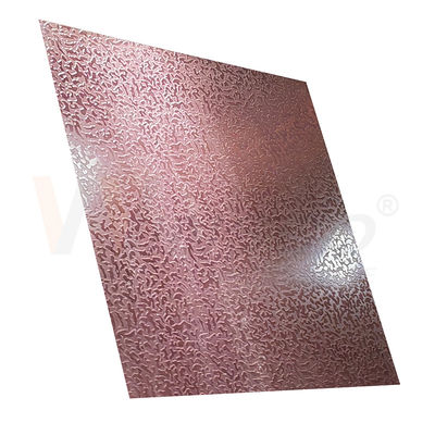 ورق فولادی ضد زنگ تزئینی 1500mmx300mm الگوی سنگ قرمز رز اچ شده به پایان رسید