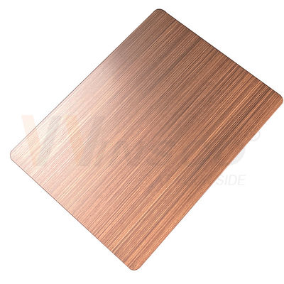ورق استیل ضد زنگ تزئینی 1500mmx3000mm برنز قرمز برس شده دستی مشکی شده