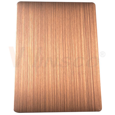 ورق استیل ضد زنگ تزئینی 1500mmx3000mm برنز قرمز برس شده دستی مشکی شده