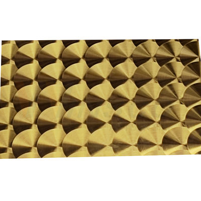 سی دی Hairline Titanium Gold 3D Laser SS 201 304 316 Decorative Steinless Steel Plate