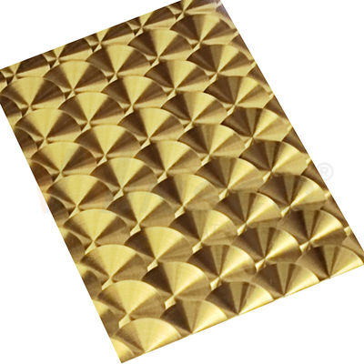 سی دی Hairline Titanium Gold 3D Laser SS 201 304 316 Decorative Steinless Steel Plate