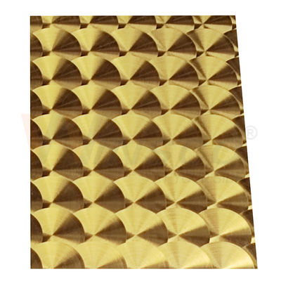 سی دی Hairline Titanium Gold 3D Laser SS 201 304 316 Decorative Steinless Steel Plate