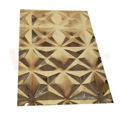 ورق فولادی ضد زنگ آینه طلایی 5x10 تزئینی