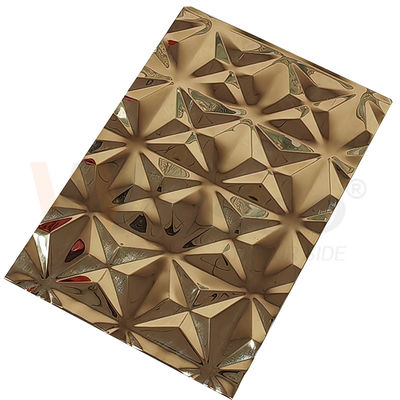 ورق فولادی ضد زنگ آینه طلایی 5x10 تزئینی