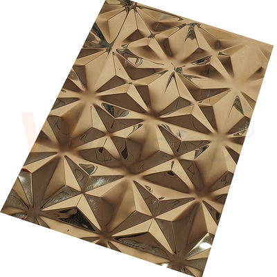 ورق فولادی ضد زنگ آینه طلایی 5x10 تزئینی