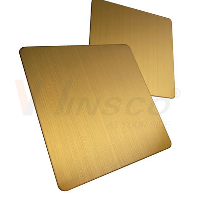 1219mmx2438mm JIS 201 304 316 ورق موی استیل ضد زنگ تیتانیوم طلایی