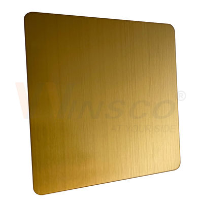1219mmx2438mm JIS 201 304 316 ورق موی استیل ضد زنگ تیتانیوم طلایی