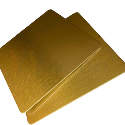 1219mmx2438mm JIS 201 304 316 ورق موی استیل ضد زنگ تیتانیوم طلایی
