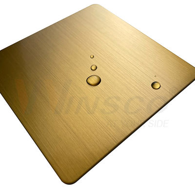 1219mmx2438mm JIS 201 304 316 ورق موی استیل ضد زنگ تیتانیوم طلایی