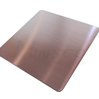 ورق استیل ضد زنگ 1000x2000mm Hairline Rose Gold DIN 201 304 316