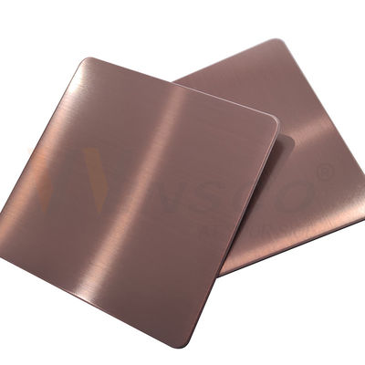 ورق استیل ضد زنگ 1000x2000mm Hairline Rose Gold DIN 201 304 316