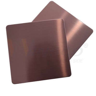 ورق استیل ضد زنگ 1000x2000mm Hairline Rose Gold DIN 201 304 316