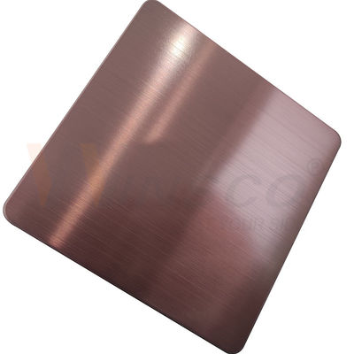 ورق استیل ضد زنگ 1000x2000mm Hairline Rose Gold DIN 201 304 316