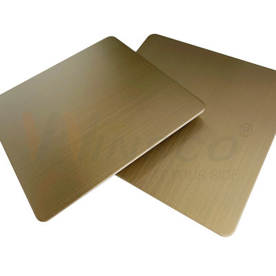 ورق استیل ضد زنگ خط مو برس خورده 5x10ft AISI 201 304 316 Champagne Gold