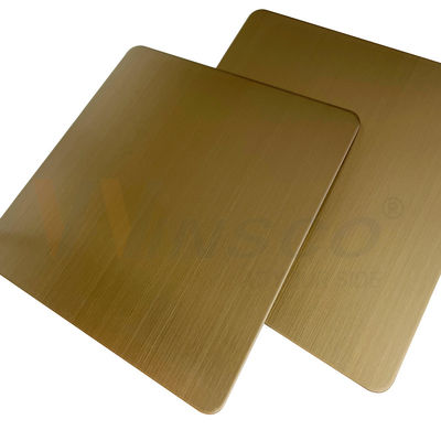 ورق استیل ضد زنگ خط مو برس خورده 5x10ft AISI 201 304 316 Champagne Gold
