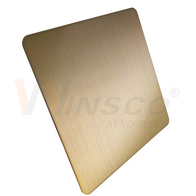 ورق استیل ضد زنگ خط مو برس خورده 5x10ft AISI 201 304 316 Champagne Gold
