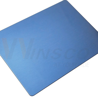 SS 304 304L پلاک فلزی استنکس ساتن برش شده سفیر آبی مت فولاد ضد زنگ 3.0mm ضخامت