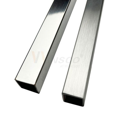0.4mm-1.2mm ضخامت 6M طول لوله مربع فولاد ضد زنگ 10mmx10mm اندازه AISI 201 304 316 لوله فلزی فولادی