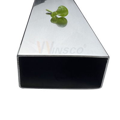 0.8mm-5.0mm ضخامت بی اکسید لوله تخت 100mmx50mm اندازه بزرگ لوله مستطیل فولاد 201 304 316 درجه