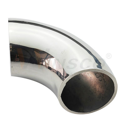 پولیش دقیق فلز استنکس بالستر 201 304 316 درجه 25.4mm 1'' Dia 66mm قوس فولاد ضد زنگ 90 درجه آرنج