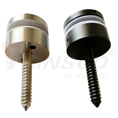 خط موی سیاه ساتن M10 پیچ تبلیغاتی AISI 304 316 فولاد ضد زنگ آداپتور شیشه ای مناسب برای 8mm-12mm 24mm