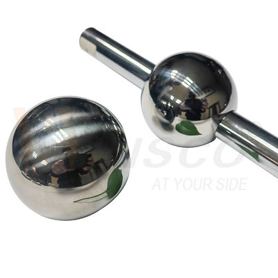 AISI 201 304 SS لوازم تزئینی دستگیره 51mm 60mm قطر فولاد ضد زنگ توپ حفره ای برای لوله گرد 19mm