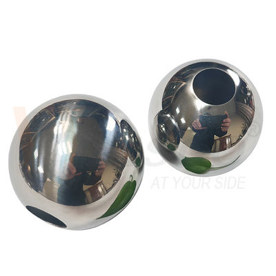 AISI 201 304 SS لوازم تزئینی دستگیره 51mm 60mm قطر فولاد ضد زنگ توپ حفره ای برای لوله گرد 19mm