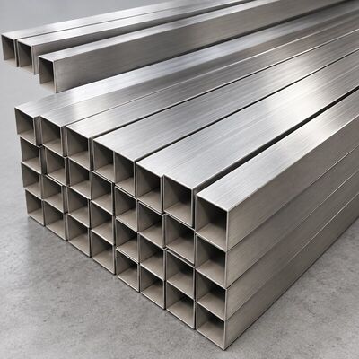 ASTM A554 لوله مربع فولاد ضد زنگ 201 304 316 بخش حفره ای غیر فولادی تزئینی برای چوکات و معماری