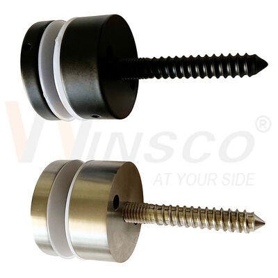 خط موی سیاه ساتن M10 پیچ تبلیغاتی AISI 304 316 فولاد ضد زنگ آداپتور شیشه ای مناسب برای 8mm-12mm 24mm