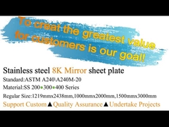 روکش آینه ای از جنس استنلس استیل تیتانیوم طلا 304 1219 میلی متر برای تزئین